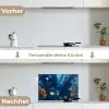 Koraalrif - Vissen - Oceaan - Blauw keuken achterwand spatscherm klein -voor_na_DE