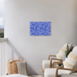 Zebra - Patroon - Kobalt - Blauw Tuinposter op houten frame 2 cm dik klein 845 -sfeer1