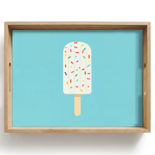 Ijsje - Stokje - Sprinkles - Lichtblauw Dienblad Rechthoek middel -z3d_shopping