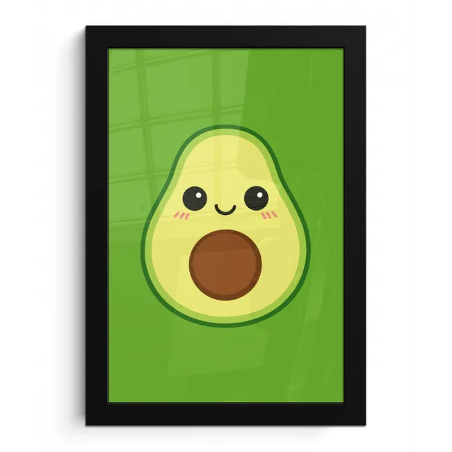 Avocado - Groen - Speels fotolijst zwart zonder passe partout klein -3d