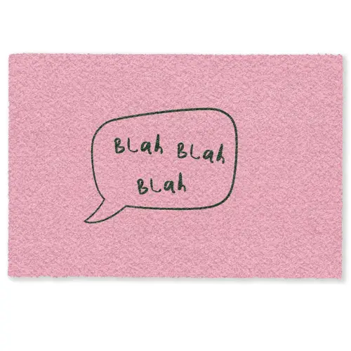 Tekstwolkje - BLAH BLAH BLAH - Roze Deurmat klein -zkaufland3d