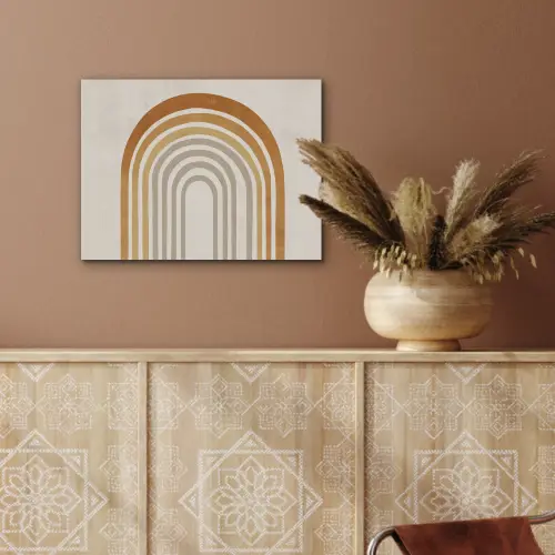 Minimalistisch - Boog - Lijnen - Beige PET vilt klein -sfeer4