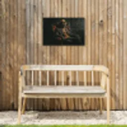 Kat - Pak - Oranje - Sigaar Tuinposter op houten frame 2 cm dik klein -sfeer4