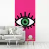 Minimalistisch - Oog - Roze fotobehang vinyl groot -woonkamer