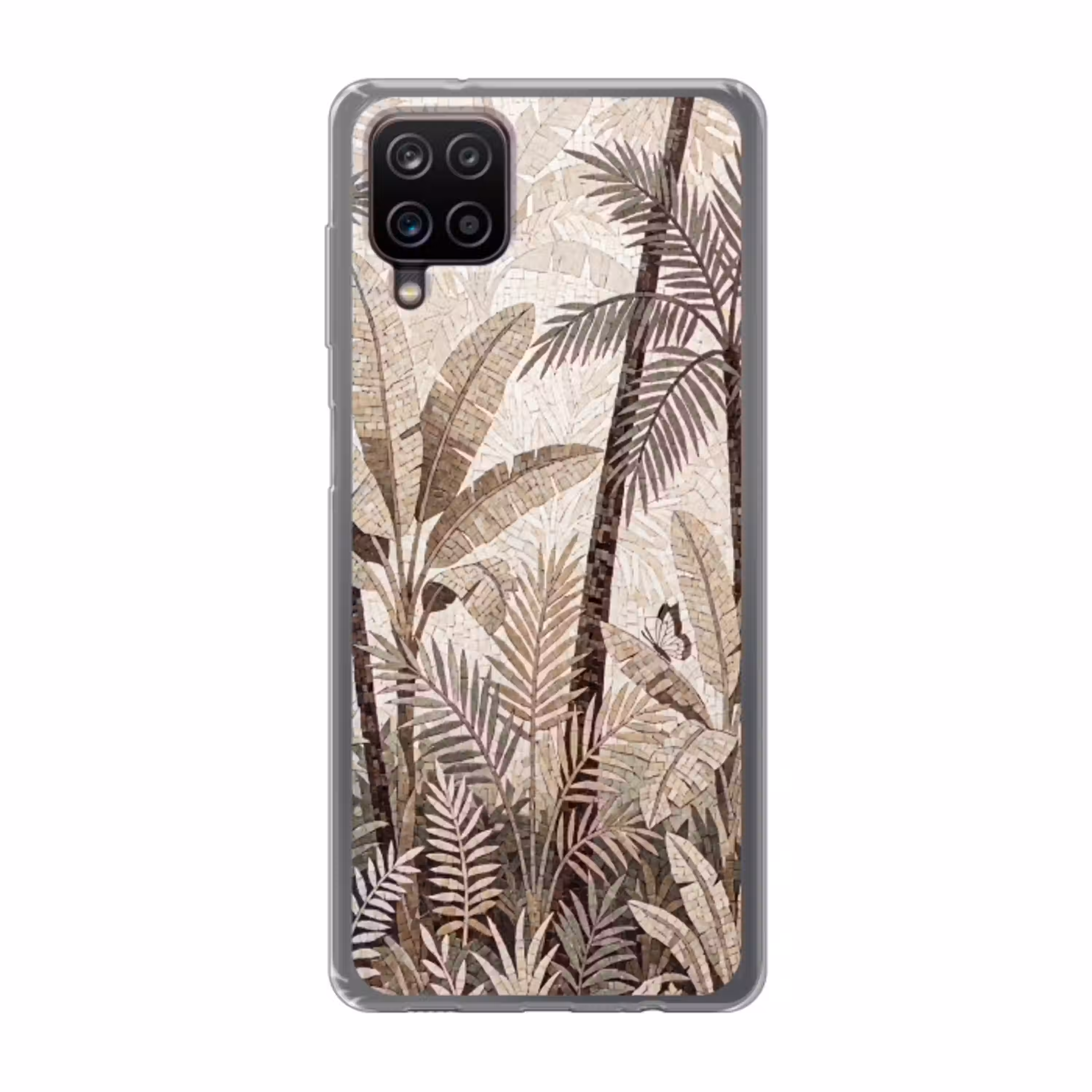 Natuur - Bladeren - Landschap - Mozaïek - Beige Telefoonhoesje Samsung Galaxy A12 klein -3d