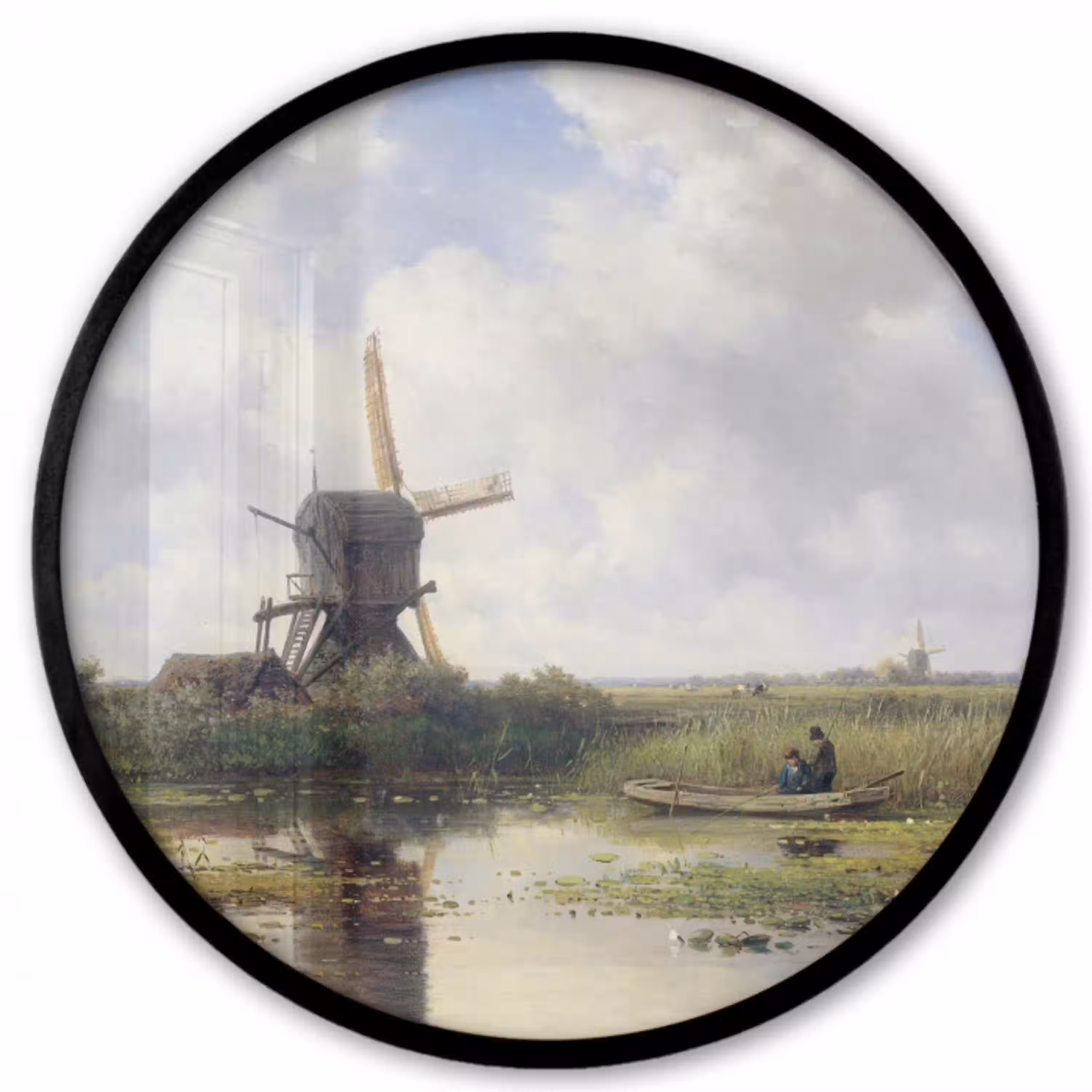 Molen - Willem Roelofs - Oude meesters - Kunst Fotolijst rond zonder passe partout klein -3d