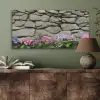 Hortensia’s - Stenen - Muur - Bloemen PET vilt middel -sfeer2