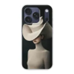 Vrouw - Golvende - Hoed Telefoonhoesje iPhone 17 Pro klein -3d