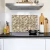 Waaierstructuren - Beige - Vezeltextuur Inductie beschemer met haakjes klein 777 -sfeer2