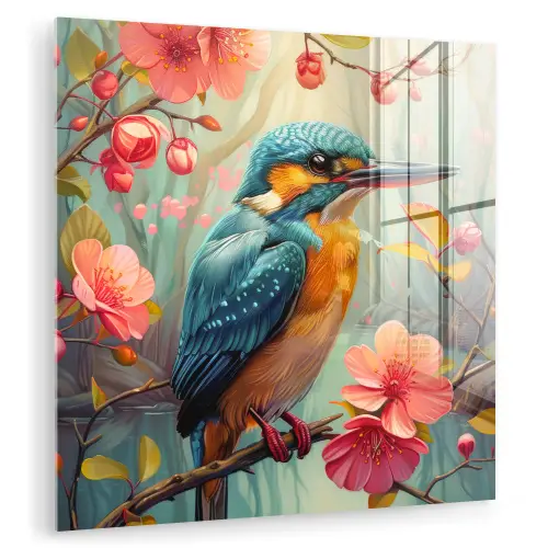 IJsvogel - Bloesem - Natuur - Vogels - Bloemen plexiglas 5mm klein -zzzproduct_nieuw