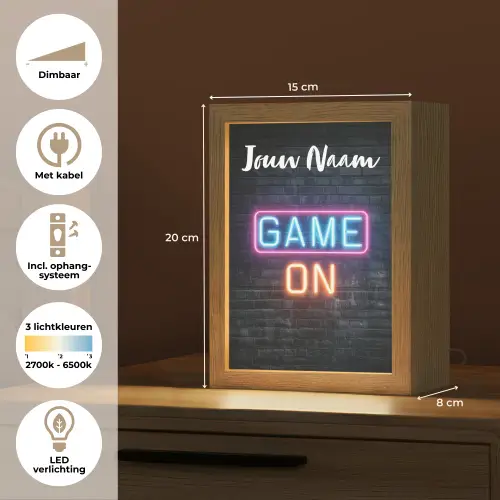 Game - Neon - Muur Light Box met kabel (Kinderlampje) klein -USP_NL