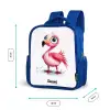 Roze flamingo in het water Kinderrugzak - Blauw middel -productfoto_formaten