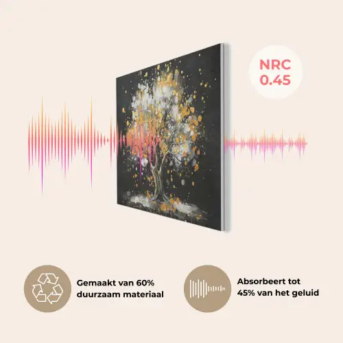 Boom - Zwart - Goud - Wit - Modern PET vilt klein -USP_NL