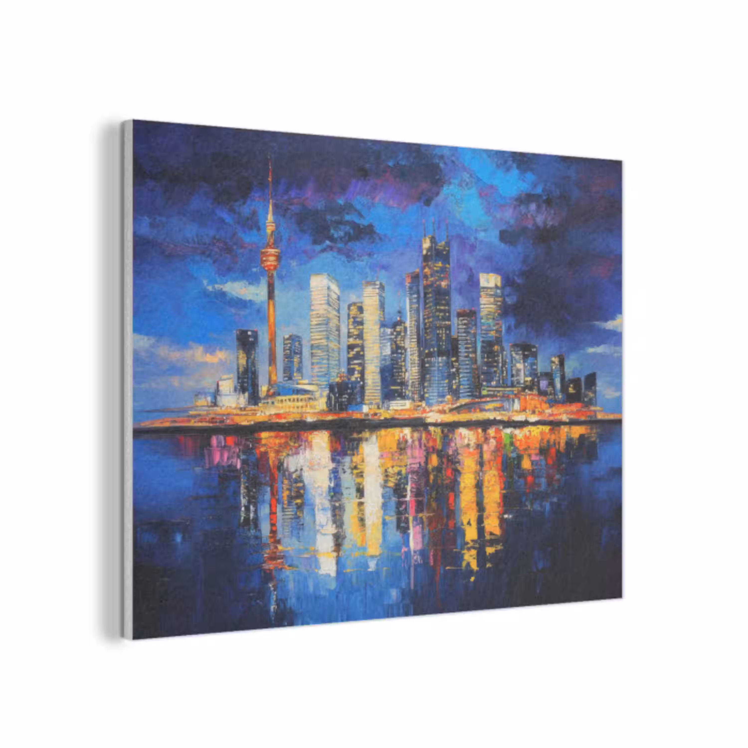 Skyline Toronto - Modern - Stadslicht - Blauw PET vilt klein -3d