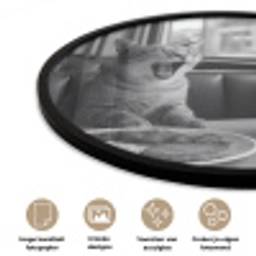 Kat - Koffie - Brood - Zwart Fotolijst rond zonder passe partout klein -closeup_NL