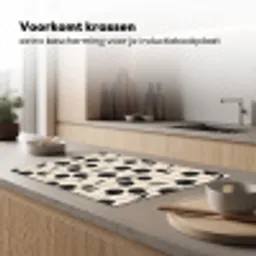 Tulpen - Patroon - Zwart Inductie beschermer vinyl 3mm klein 276 -sfeer1