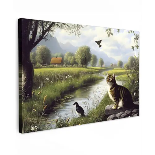 Kat - Beekje - Weide canvas 2cm klein -z3d