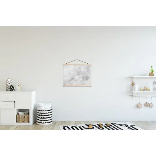 Marmer - Steen - Wit - Luxe - Marmerlook textielposter latten blank klein -kinderkamer