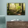 Bos - Bomen - Pad - Zon - Planten - Bladeren - Natuur canvas 2cm klein -sfeer4