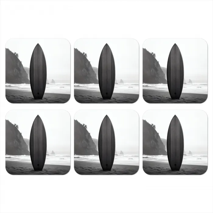 Surfplank - Zand - Zee onderzetter kurk middel -3d
