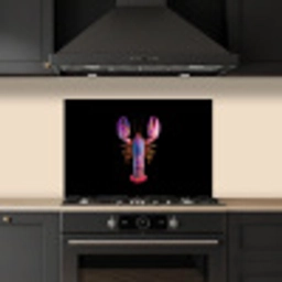 Kreeft - Paars - Roze - Zwart - Stippen - Lila keuken achterwand spatscherm klein -sfeer1