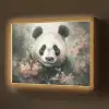 Panda - Dieren - Bloemen - Planten Light Box met batterij (Wandlamp) middel -z3d_website