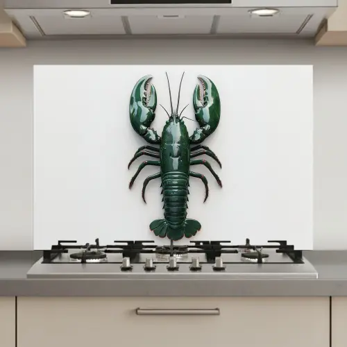 Kreeft - Glossier - Groen - Wit keuken achterwand spatscherm klein -3d_website