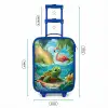 Schildpad in tropisch water met flamingo Kinderkoffer - Blauw klein -productfoto_formaten