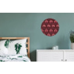 Bloemen - Waaier - Paars Wandcirkel aluminium klein 190 -slaapkamer