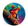 Kikker - Felgekleurd - Tak - Regenboog Wandcirkel aluminium klein -3d