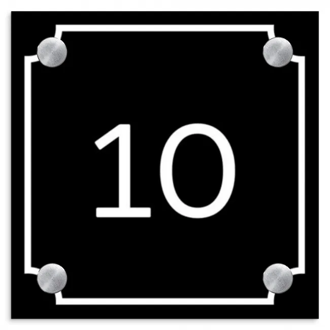 Zwart - Kader - Regulier Naambord Vierkant klein -3d