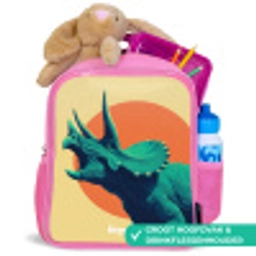 Dino - Triceratops  - Dier Kinderrugzak - Roze middel -inhoud_NL