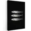 Haring - Vissen - Zwart Tuinposter op houten frame 2 cm dik klein -3d