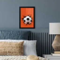 Voetbal - Verf - Sport - Oranje fotolijst zwart zonder passe partout klein -sfeer3