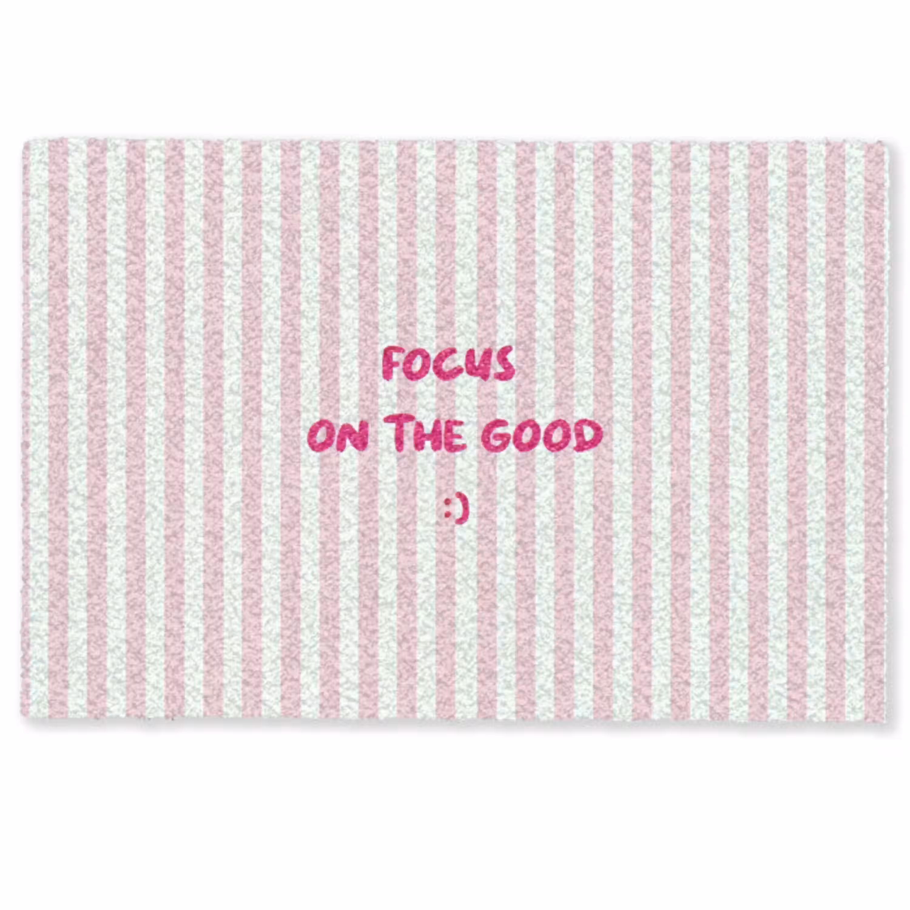 Focus on the good - Strepen - Roze - Smiley Deurmat klein -zkaufland3d