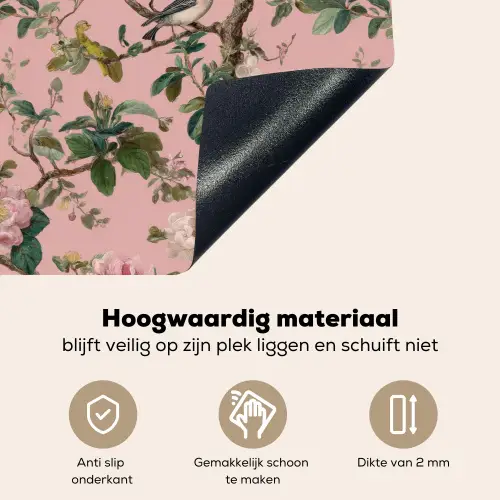 Pioenrozen - Botanisch - Vogel Inductie beschemer met haakjes klein 777 -ky-onderkant-nl