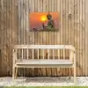 Grote Boeddha bij zonsondergang Tuinposter op houten frame 2 cm dik klein -sfeer4