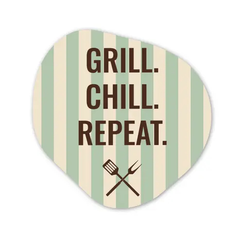 Quote - Strepen - Grill Wandcirkel Organisch Plexiglas middel -3d