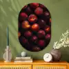 Fruit - Close up - Nectarines Wandcirkel Ovaal Glas middel -sfeer2