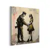 Soldaat - Meisje - Bruin - Graffiti aluminium wit klein -3d