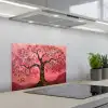Boom - Levensboom - Roze - Goud keuken achterwand spatscherm klein -3d_schuin