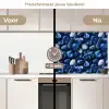 Luxe - Blauwe - Marmer - Stenen keuken achterwand 2 middel 871 -voor-na2_NL