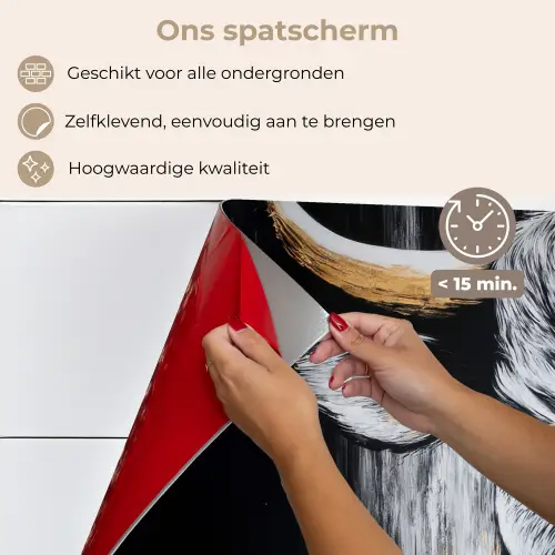 Stier - Hoorns - Snuit - Goud keuken achterwand spatscherm klein -spatscherm_NL