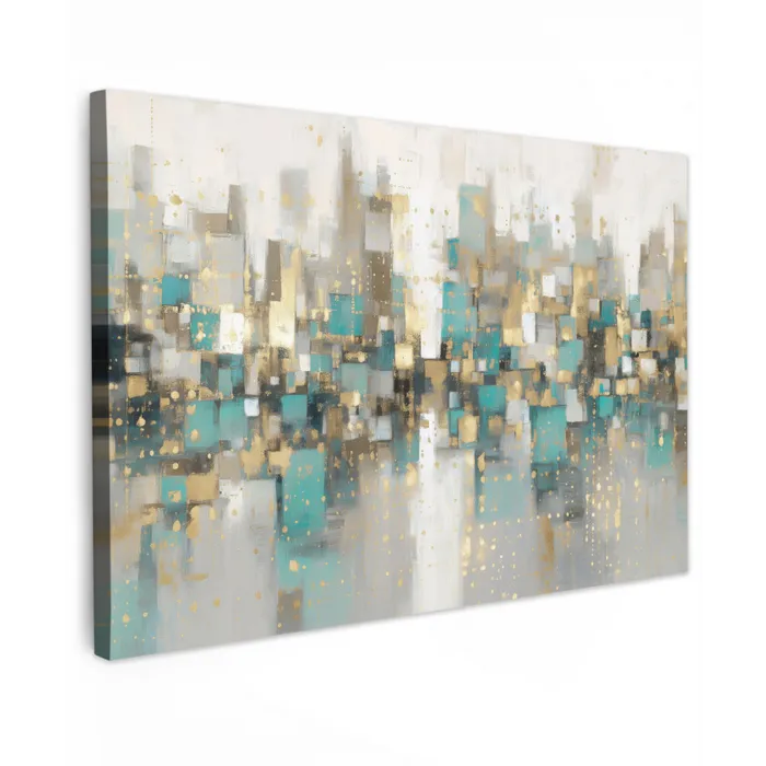 Abstract - Blokken - Goud - Skyline canvas 2cm klein -z3d