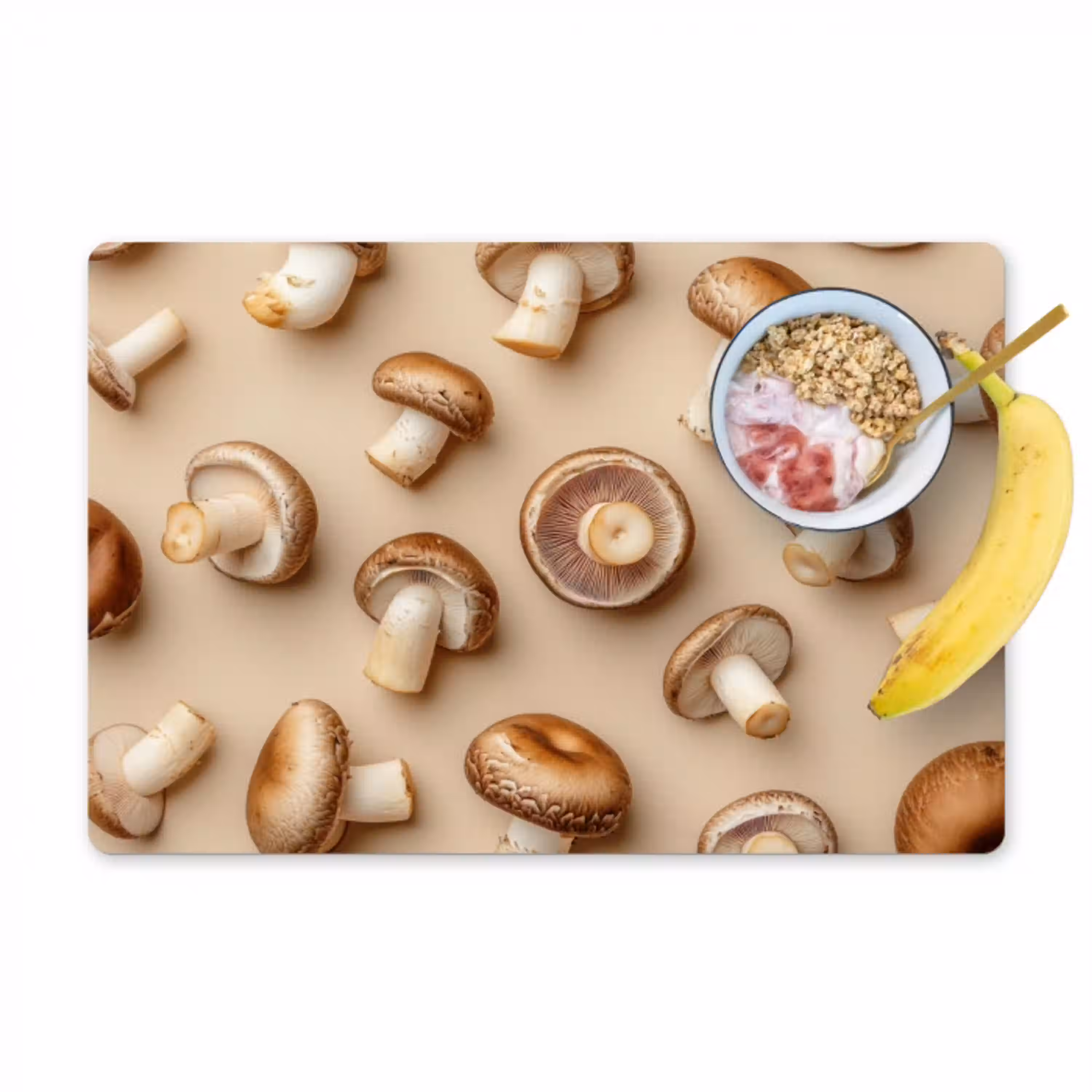 Kastanje Champignons - Beige Placemat vinyl groot -zzzproduct_Kitchenyeah-website
