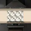Patroon - Dambord - Houtnerf keuken achterwand spatscherm klein 900 -sfeer1