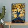 Boom - Levensboom - Blauw - Goud canvas 2cm klein -sfeer4