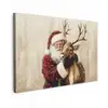 Kerstman - Rendier - Sneeuw - Kleurrijk canvas 2cm klein -z3d
