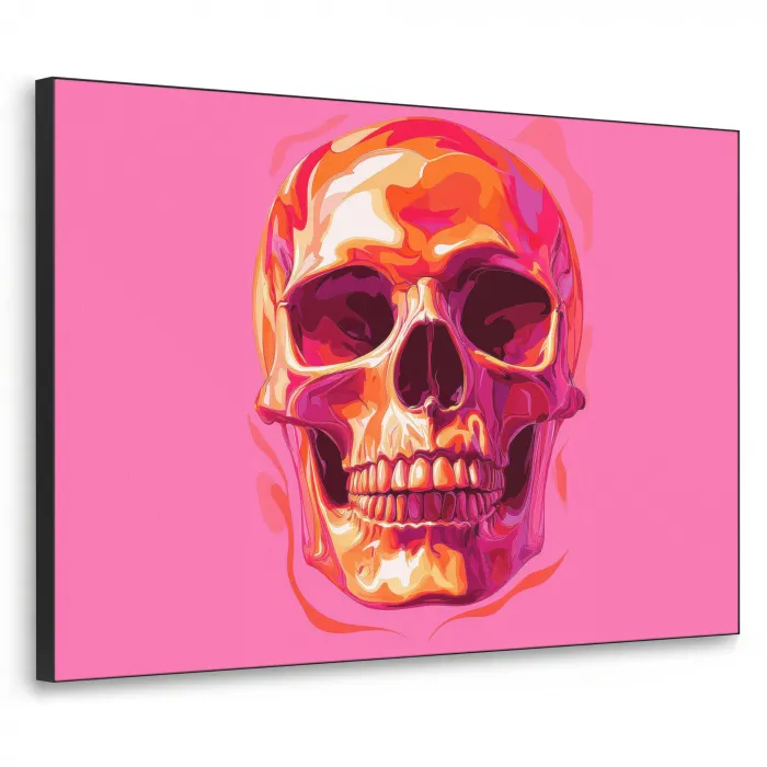 Felroze - Tanden - Schedel Textielframe zwart klein -3d