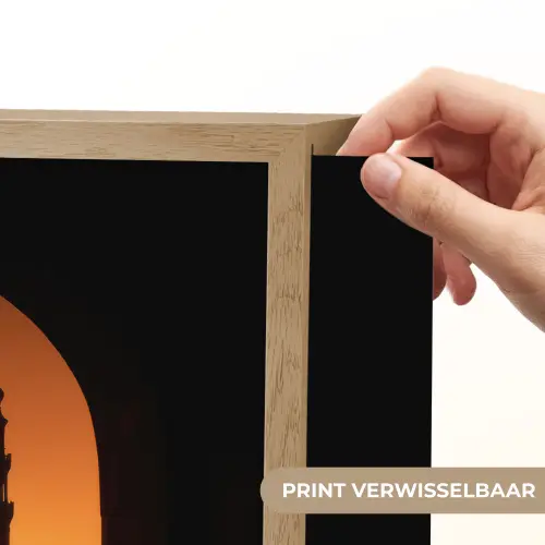 Moskee - Oranje lucht - Islamitisch Light Box met batterij (Wandlamp) middel -USP_websiteprintNL